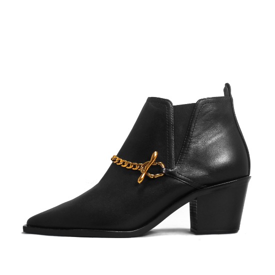 METAL CHAIN ANKLE BOOTS NUH4547BK