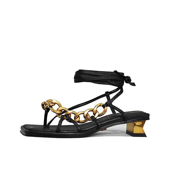 CHAIN AND ANKLE SANDALS NUH4577BK
