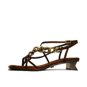 CHAIN AND SQUARE TOE SANDALS NUH4578BR