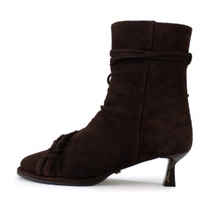 ROUND SHIRRING ANKLE BOOTS NUH4636BR